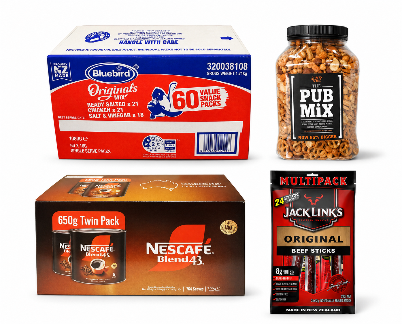 Office Bundle | Nescafe, Bluebird, Pub Mix and Jack Links
