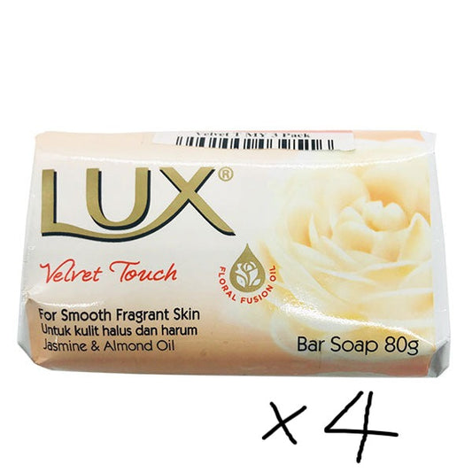 Lux Velvet Touch Jasmine & Almond Oil Soap 4 x 80g