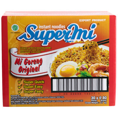 Supermi Mi Goreng Original Instant Noodles 30 x 80g