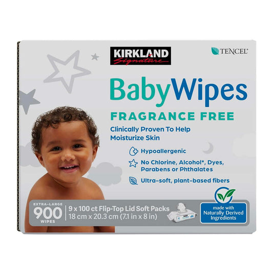 Kirkland Signature Baby Wipes Fragrance Free 900 count