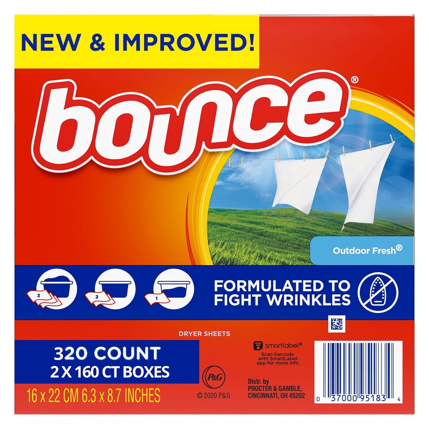 Bounce Fabric Softener Sheets 2 x 160 Sheets