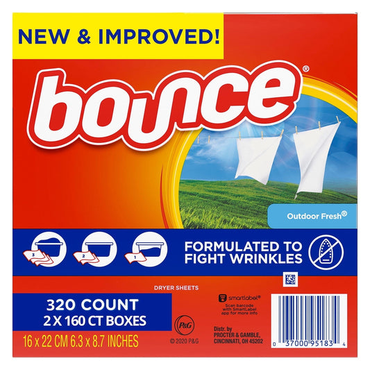 Bounce Fabric Softener Sheets 2 x 160 Sheets