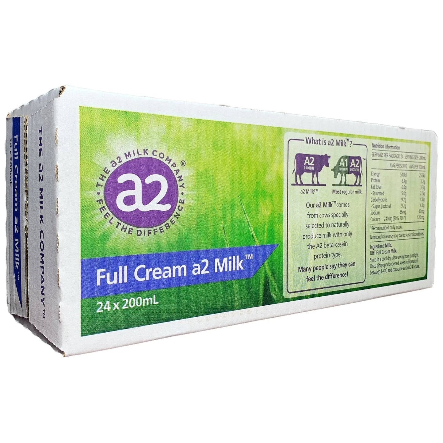 A2 Long Life Full Cream Milk 24 x 200ml