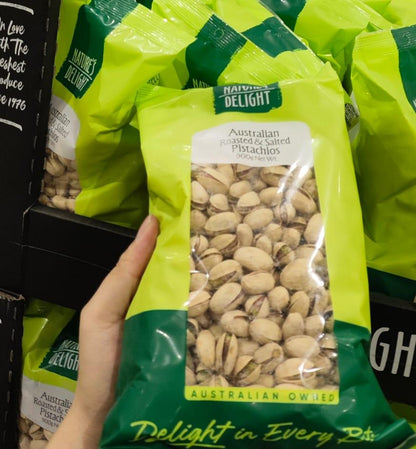NATURE'S DELIGHT INSHELL ROASTED & SALTED PISTACHIOS 900G