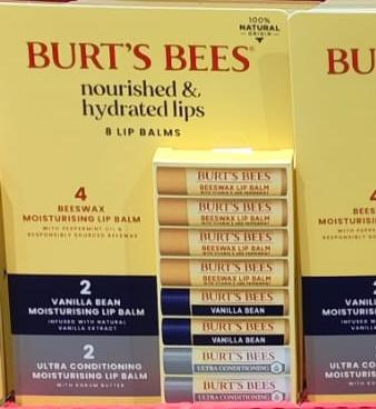 Burt's Bees Nourished & Hydrated Lips 8 pack