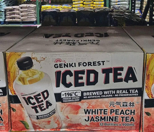 GENKI FOREST ICED TEA WHITE PEACH JASMINE TEA 12 X 900ML