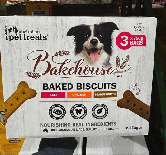 Australian Pet Treats Bakehouse Baked Biscuits 3 x 750g