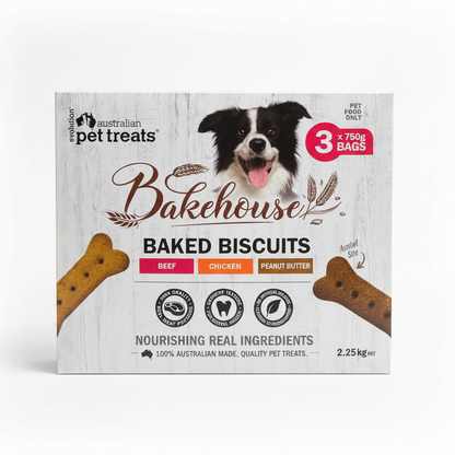 Australian Pet Treats Bakehouse Baked Biscuits 3 x 750g