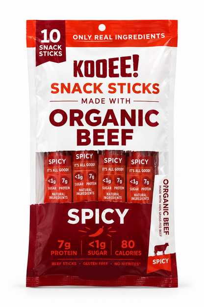 KOOEE! Organic Beef Snack Sticks Chilli 10 x 25g