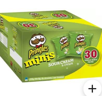 Pringles Minis Sour Cream & Onion Potato Chips 19 g x 30 ct