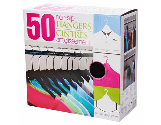 Non-Slip Flocked Hangers 50 pack