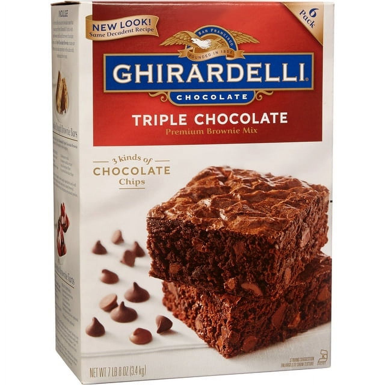 Ghirardelli Premium Brownie Mix Chocolate Chip 3.4kg 6 pack