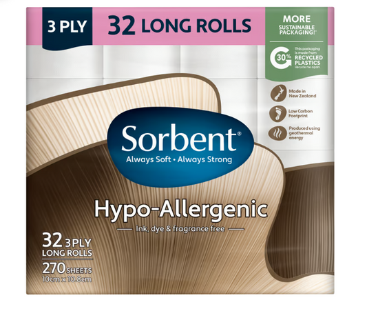 Sorbent 3-Ply 270 Sheets Bath Tissue 32 long rolls