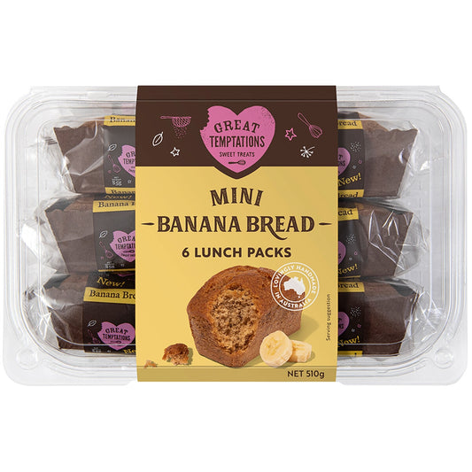Great Temptations Mini Banana Bread 6 x 85g