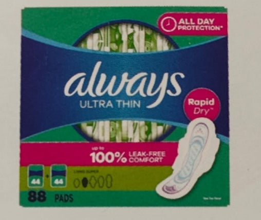 Always Ultra Thin Super Advanced Protection with wings 88 pack