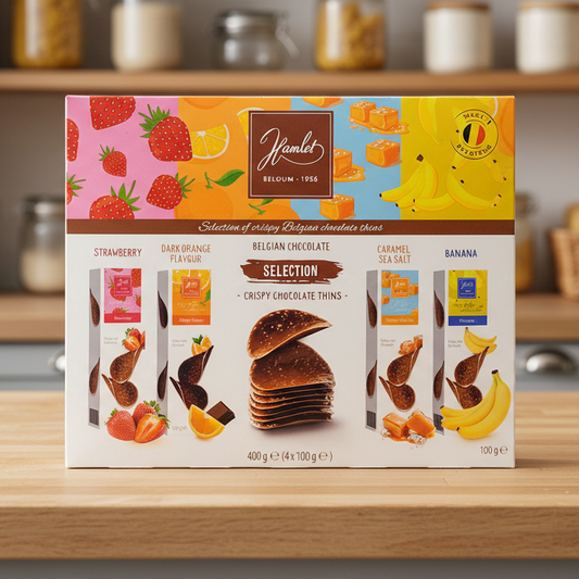 Hamlet Crispy Belgian Chocolate Thins Selection 4 x 100g