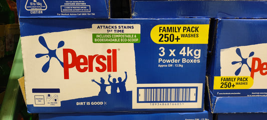 PERSIL ACTIVE CLEAN F&T POWDER 3 X 4KG / 250+ WASHES