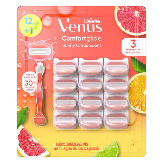 Gillette Venus ComfortGlide Handle + 12 Cartridges