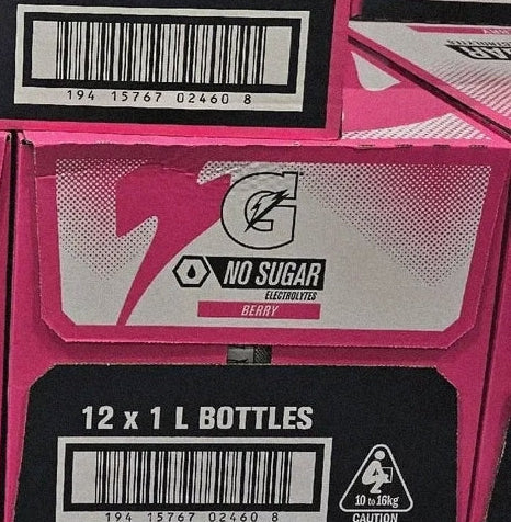 Gatorade No Sugar Berry 12 x 1L