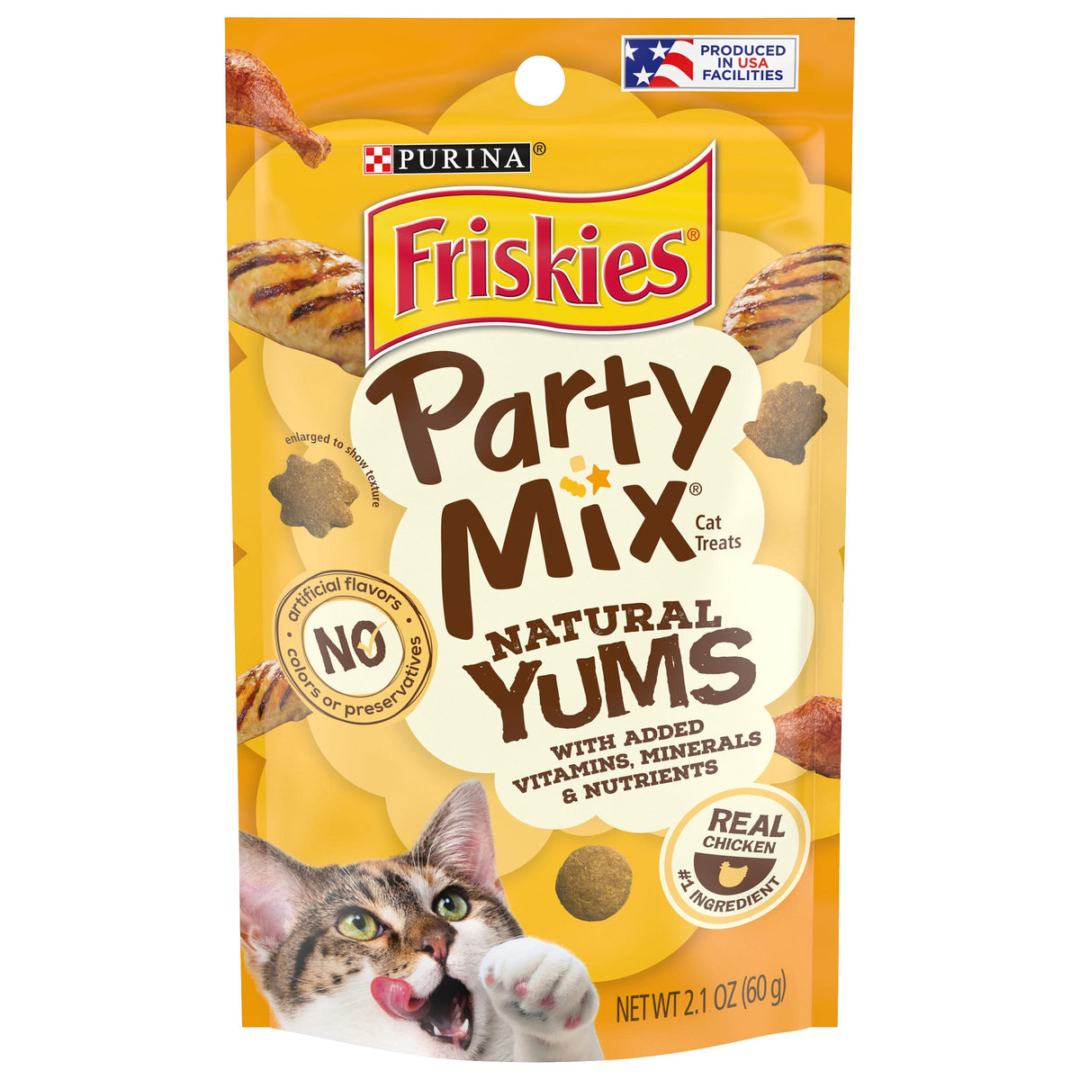 Purina Party Mix Natural Yums Chicken Cat Treats 60g (Best Use By Nov 2026)