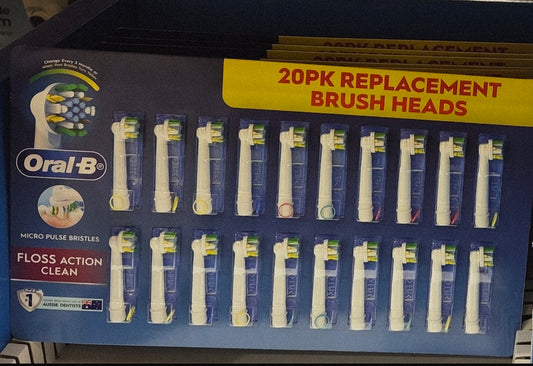 Oral-B Floss Action Clean Brush Head Refills 20 PK