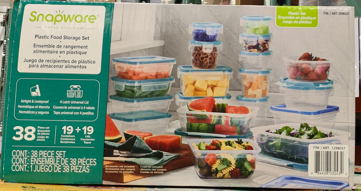 Snapware Total Solution Plastic Food Storage Set 19+19