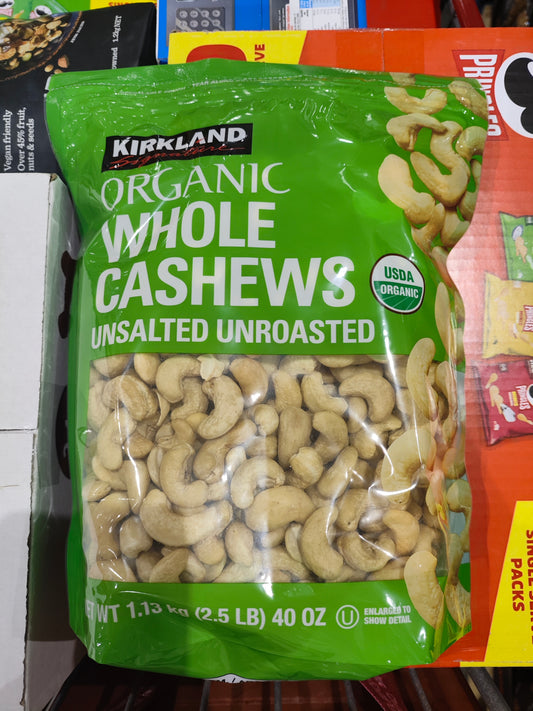 KIRKLAND SIGNATURE ORGANIC CASHEWS 1.13KG