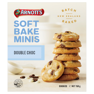 Arnott's Double Choc Soft Bake Mini Cookies 150g