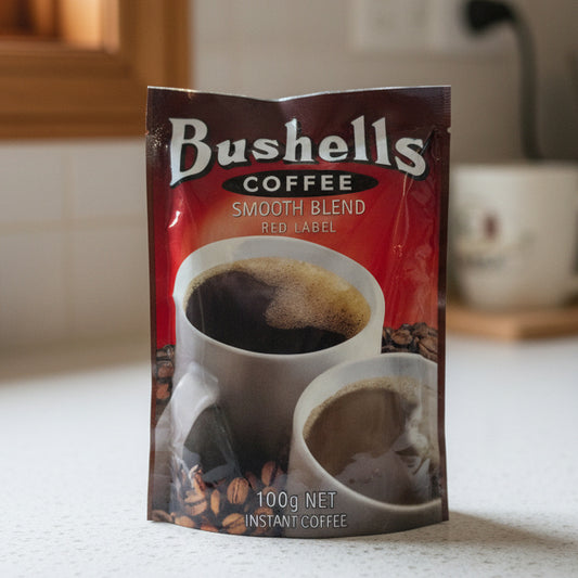Bushells Coffee Smooth Blend package on a white surface