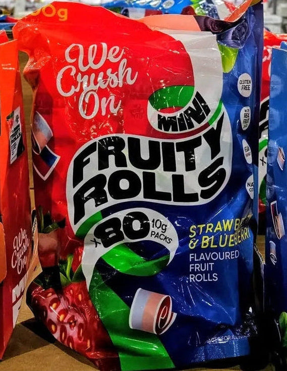 We Crush On Fruity Rolls Strawberry & Blueberry  80 X 10g