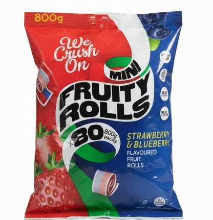 We Crush On Fruity Rolls Strawberry & Blueberry  80 X 10g