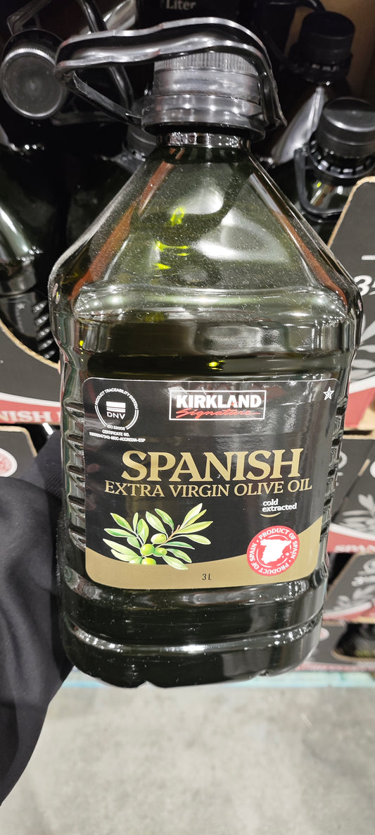 KIRKLAND SIGNATURE 100% SPANISH EXTRA VIRGIN OLIVE OIL 3L