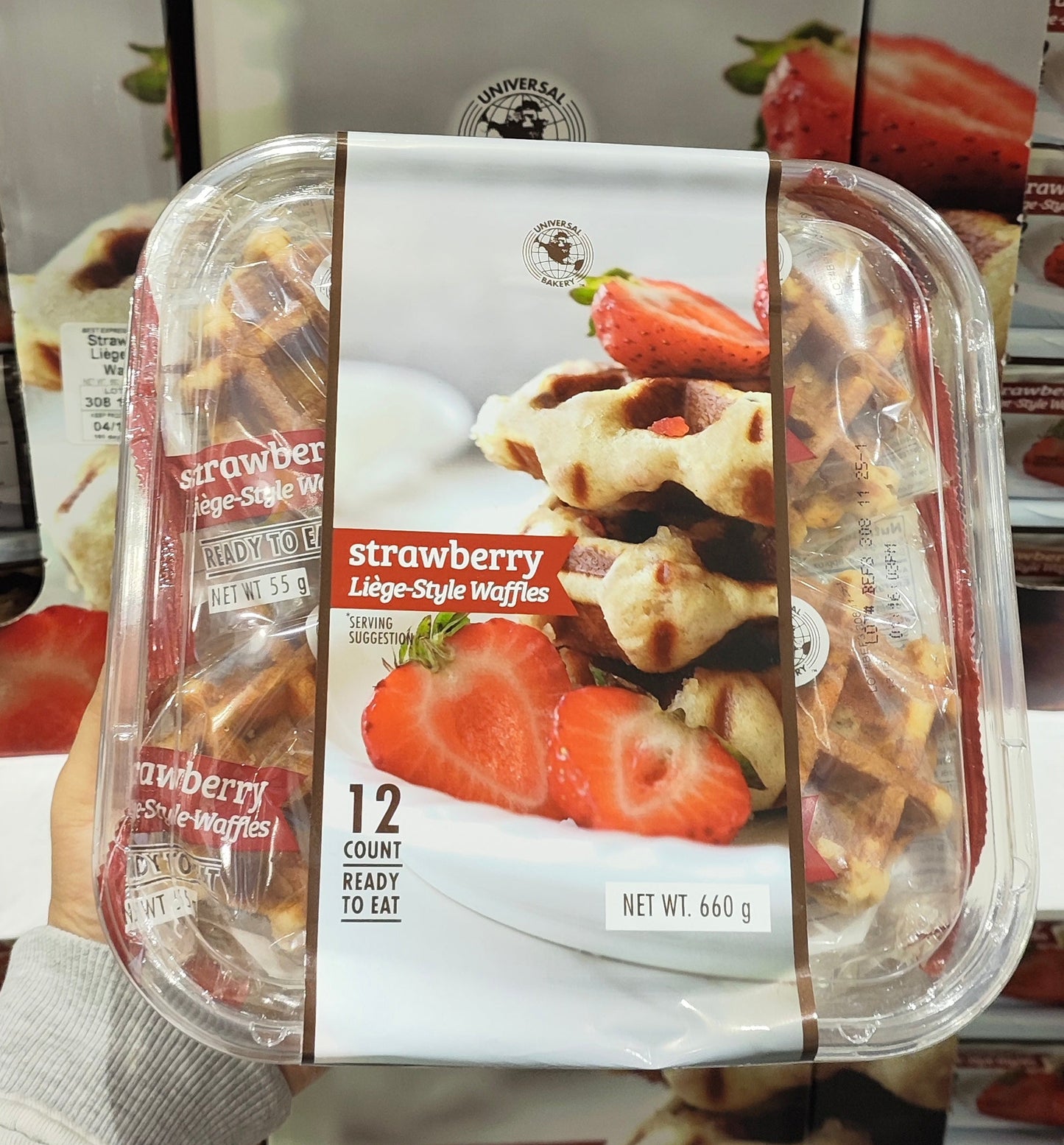 Universal Bakery Strawberry Waffles 12 x 55g