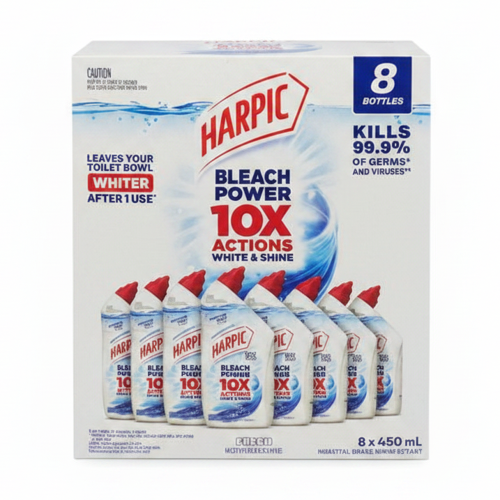 Harpic White & Shine Toilet Cleaner 8 x 450ml
