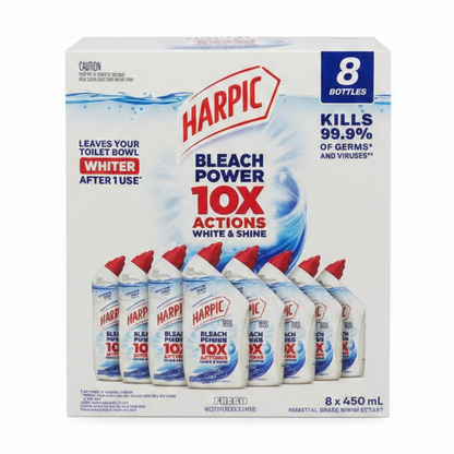 Harpic White & Shine Toilet Cleaner 8 x 450ml