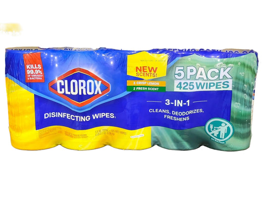 CLOROX DISINFECTING WIPES 5 X 85CT