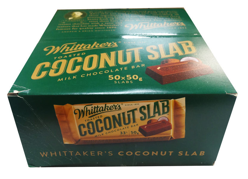 Whittaker's Toasted Coconut Slab 50 x 50g