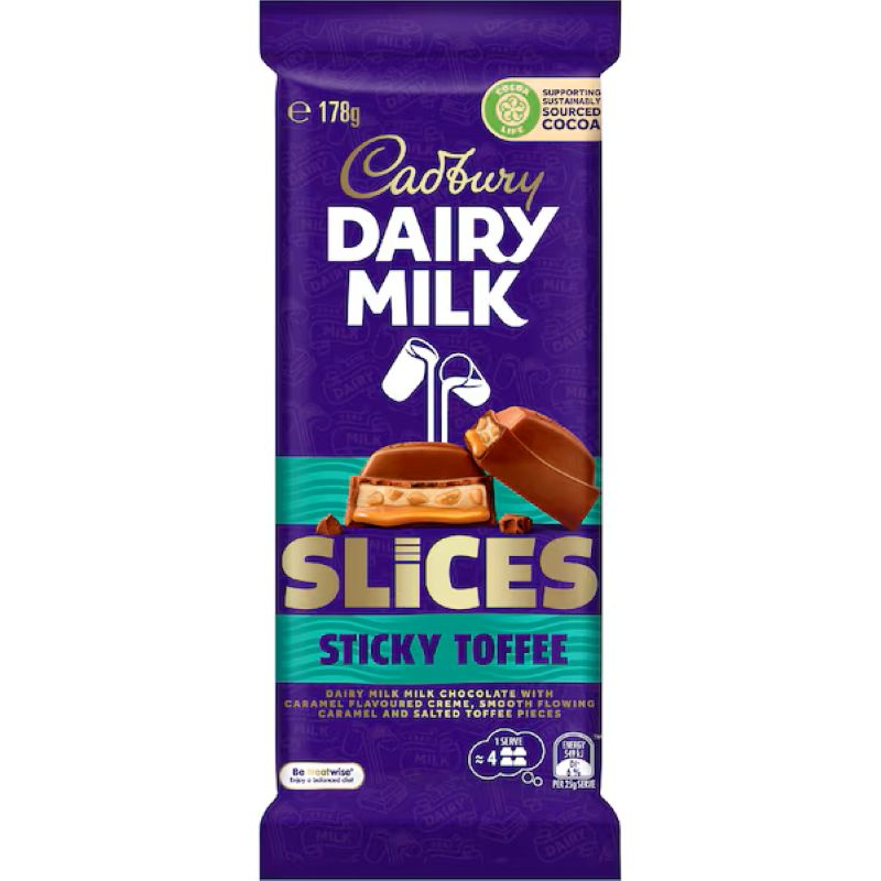 Cadbury Dairy Milk Slices Sticky Toffee 178g