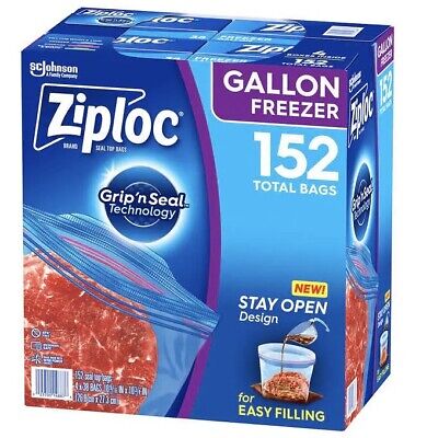 ZIPLOC HEAVY DUTY FREEZER BAGS 152 CT / 3.78L SIZE