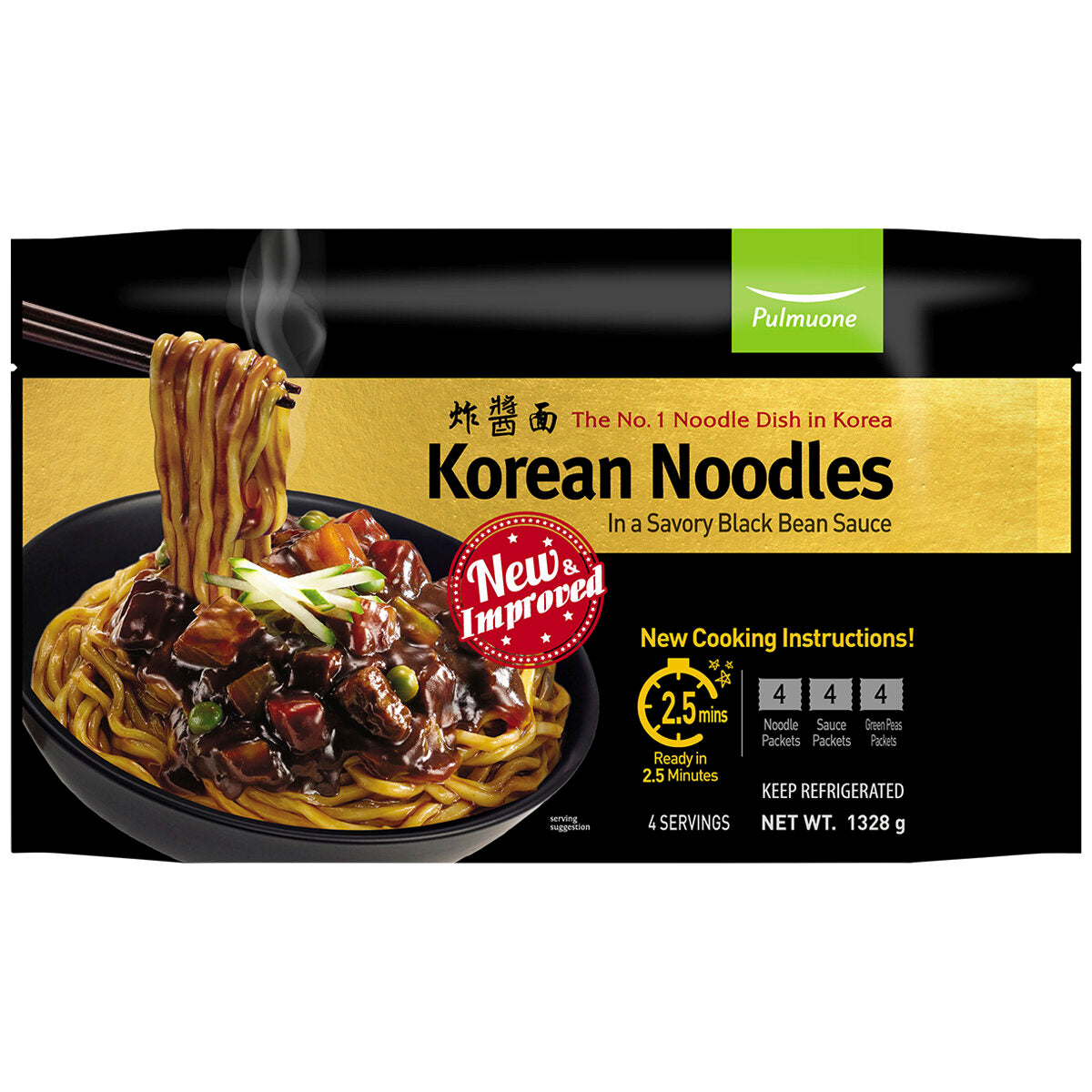 Pulmuone Korean Noodles W / Savory Black Bean Sauce 1.33kg