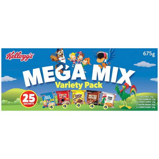 KELLOGG'S MEGA MIX VARIETY 675G (25 SACHETS)