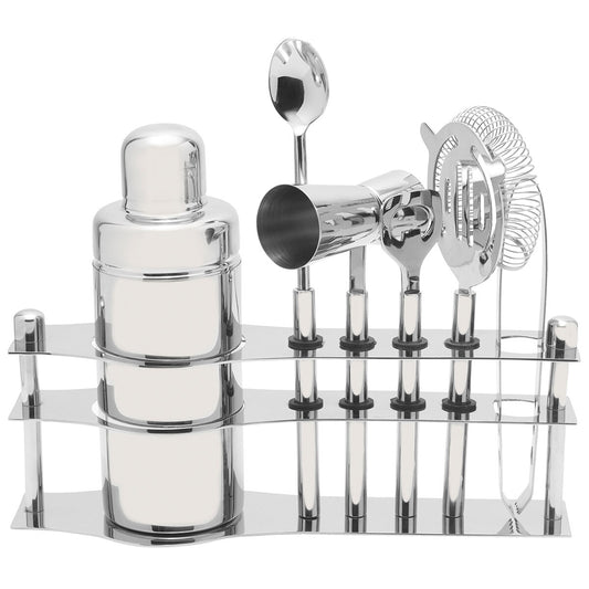 MIKASA LUXE BAR TOOL SET W/STAND 6 PIECE