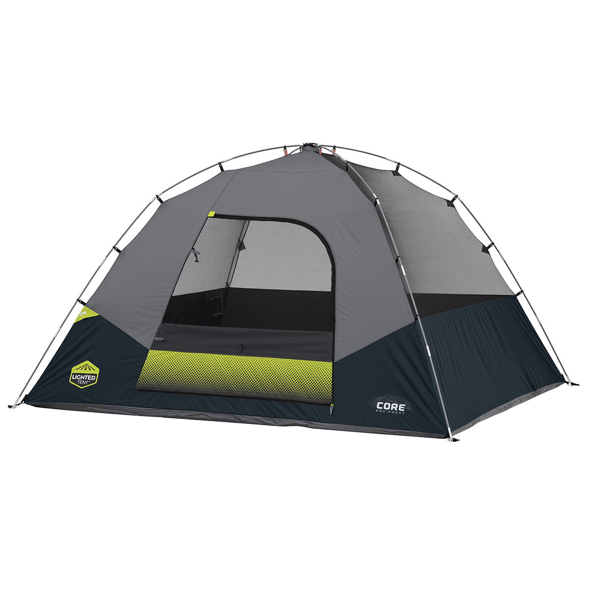 CORE 6 PERSON LIGHTED FULL RAINFLY DOME TENT