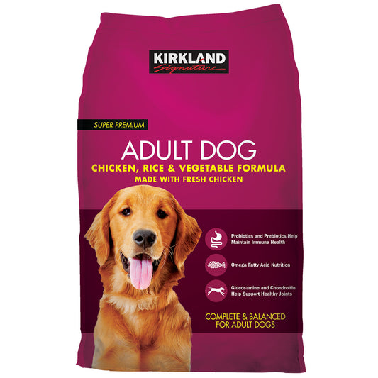 KIRKLAND SIGNATURE DOG FOOD CHICKEN RICE VEG 12 KG
