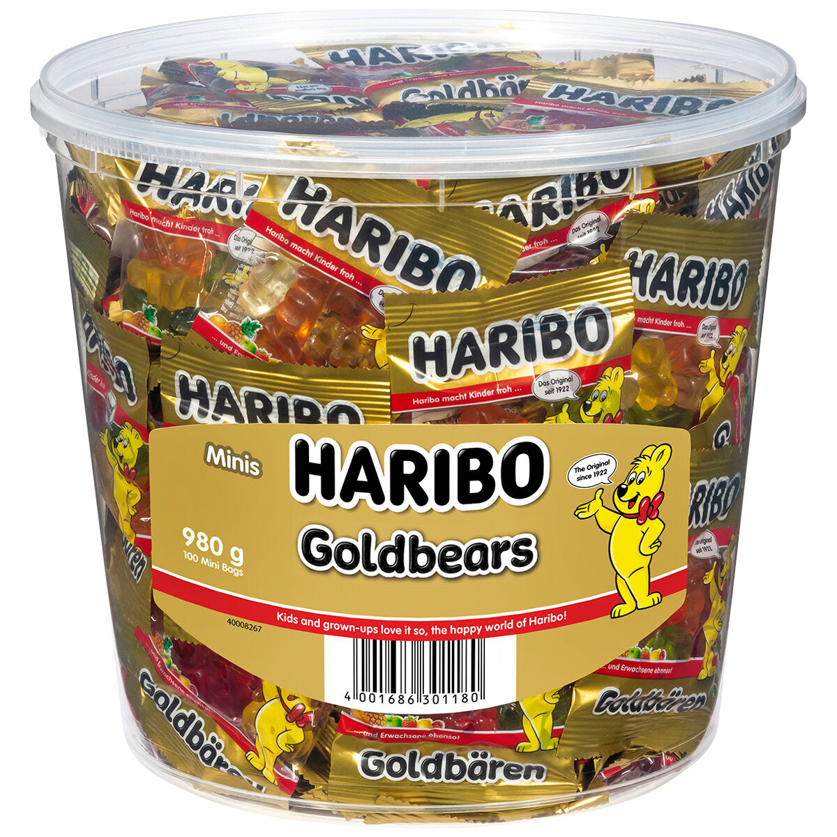 Haribo Goldbears 100 minibags tub 980g