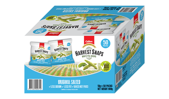 Calbee Harvest Snaps Baked Pea Crisps 50 x 18g