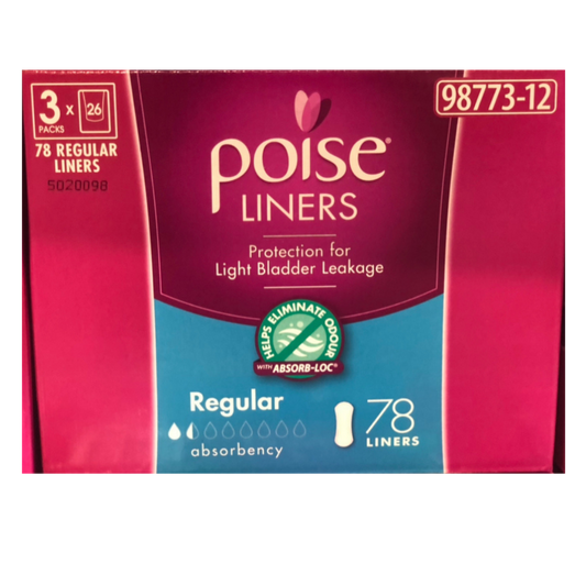 Poise Regular Liners 78 Count