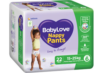 Babylove Nappy Pants size 6 66 pack