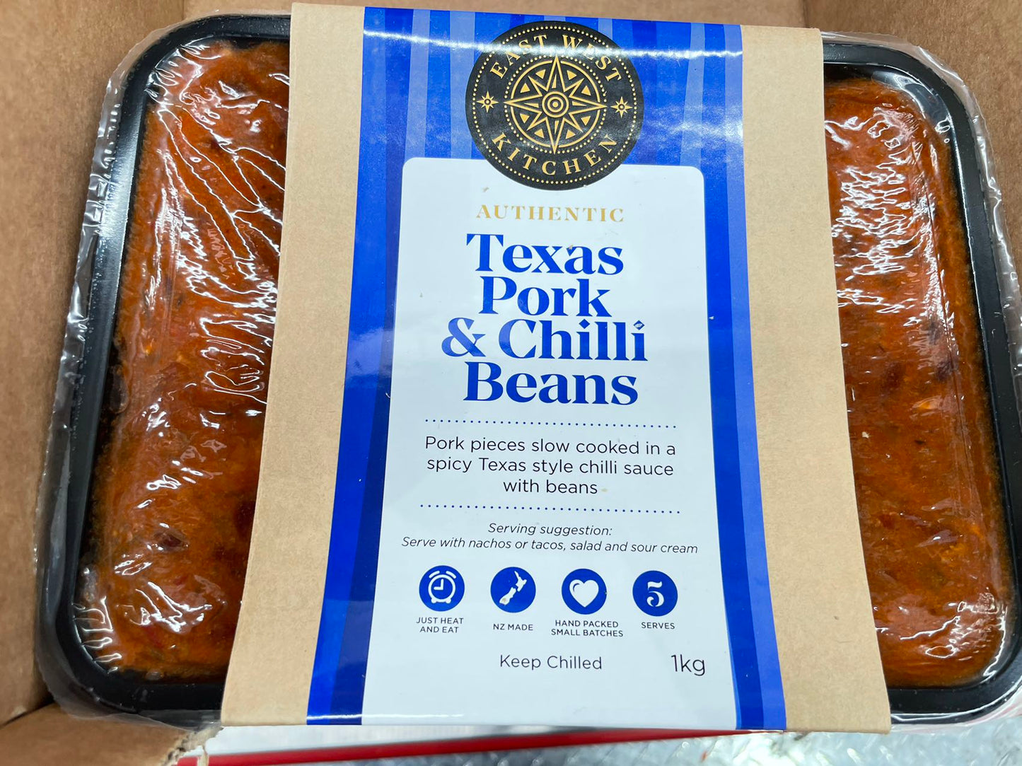 East West Kitchen Texas Pork & Chilli Beans 1kg